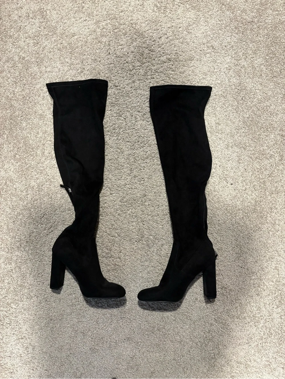 Steve Madden Black Over-the-Knee Suede Block Heel Boots